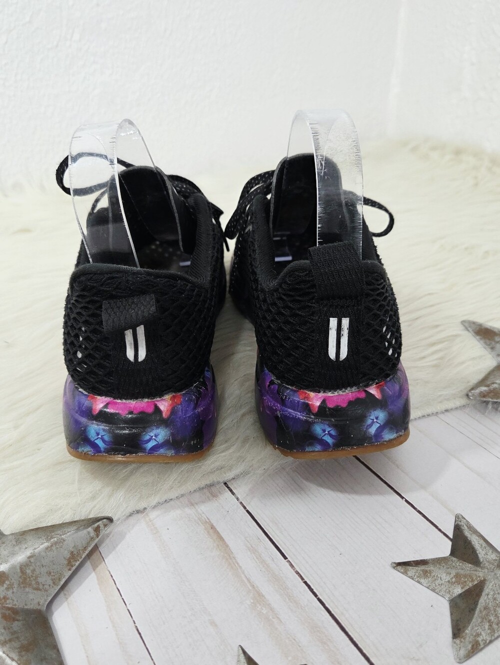 No Bull NOBULL Black Space Floral Low Top Mesh Trainer Shoes sneaker Women's 5.5 - Picture 6 of 10